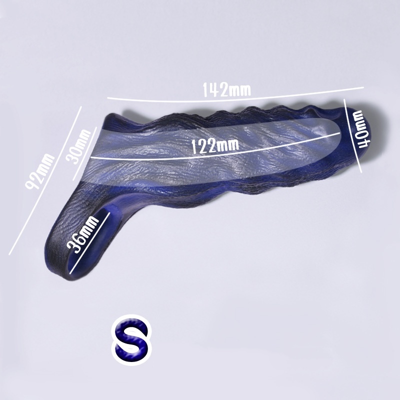 Alien Spike Sleeve – Ultra Thin Liquid Silicone Enhancer - Black & Blue - S - image 5