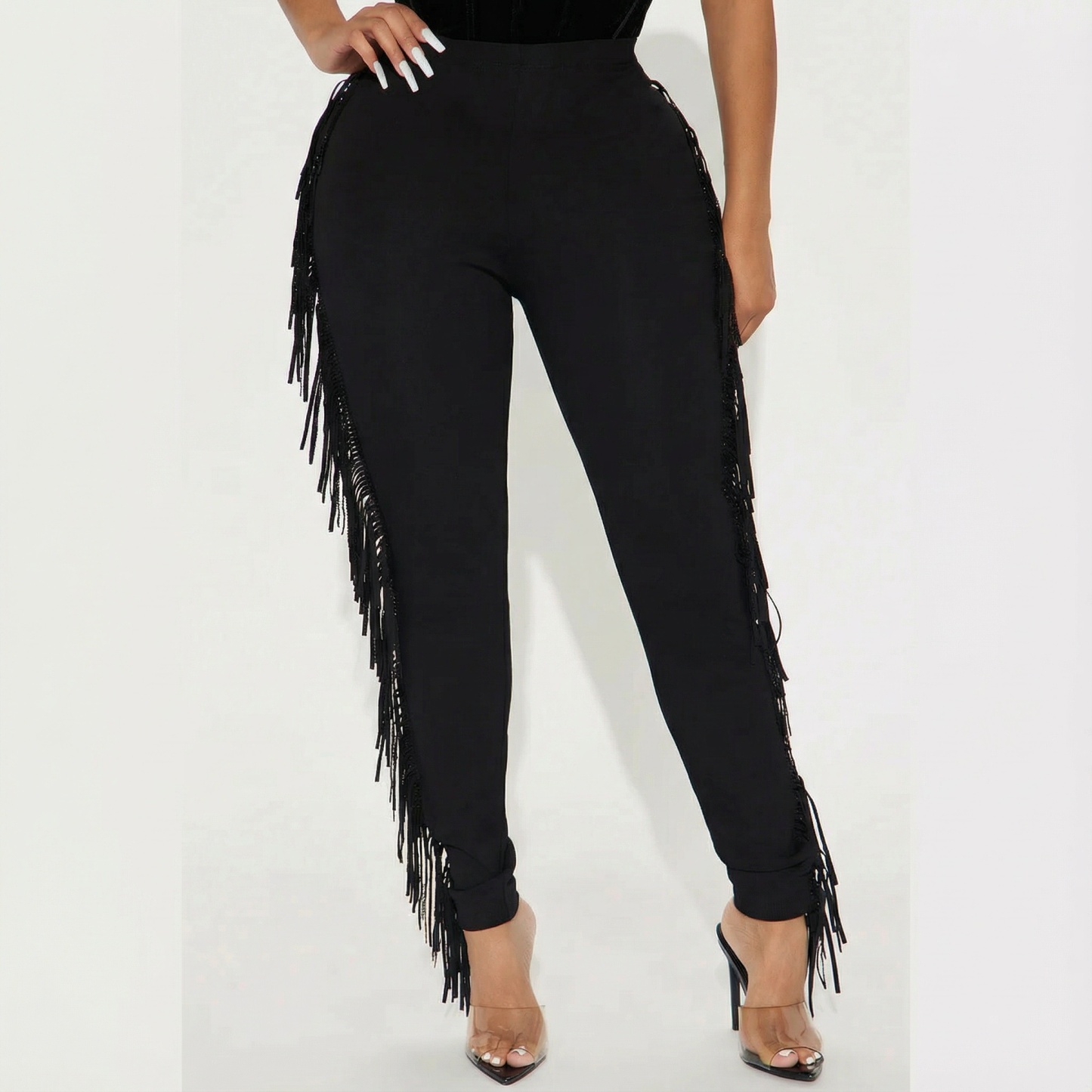 Rhinestone Fringe Legging - image 2
