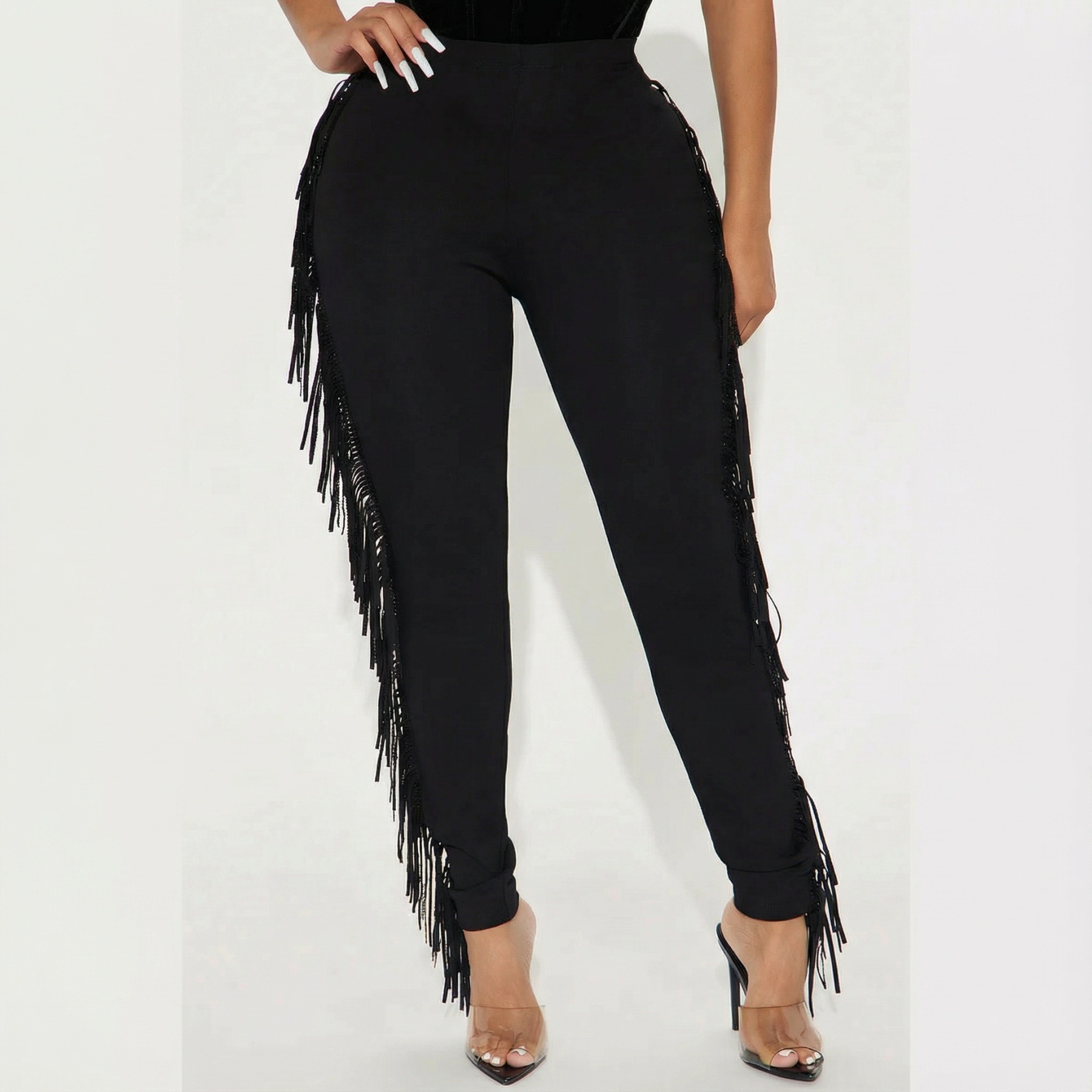 Rhinestone Fringe Legging - image 2