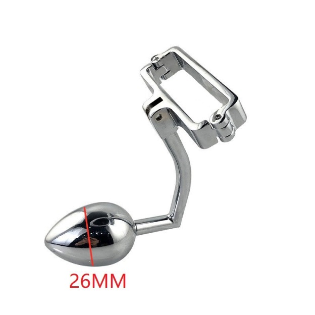 Stainless Steel Scrotum Clamp with Anal Butt Plug - S - image 2