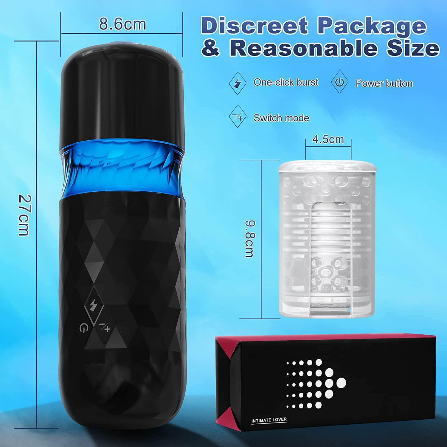 Auto-Stroking Masturbator – Thrusting/Rotating Male Toy with 8 Modes