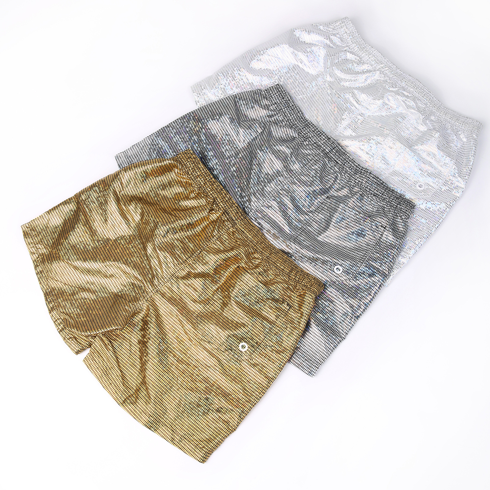 Men Shorts Wet Look Beach Pants - image 11