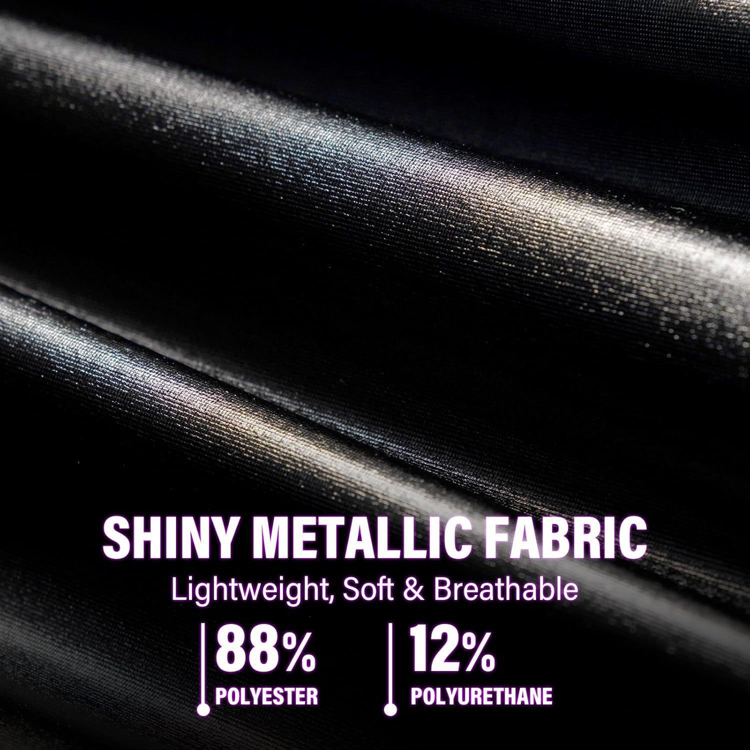 Men's Metallic 5" Holographic Rave Shorts with Drawstring - image 6