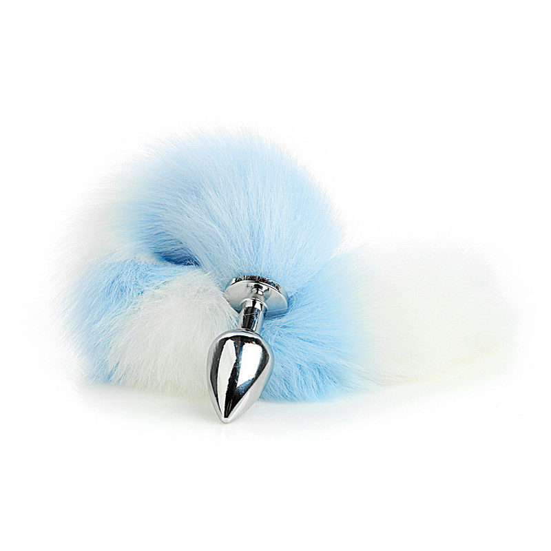 Beginner's Skyblue Fox Wolf Tail Anal Plug 