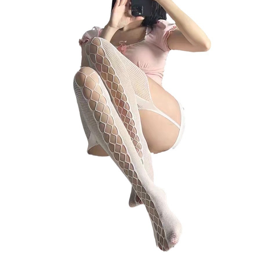 Red Lace Stockings Seductive Suspender Stocking Fishnet Thigh-Highs -WeLovePlugs