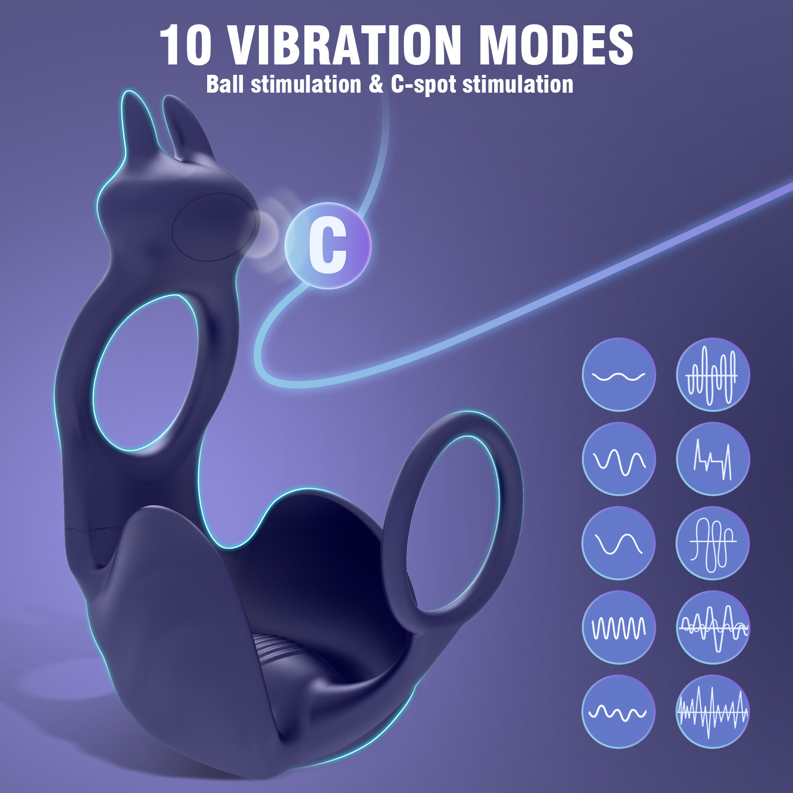 Vibrating Cock Ring with Testicle Vibrator APP Remote Control & 3 in 1 -WeLovePlugs