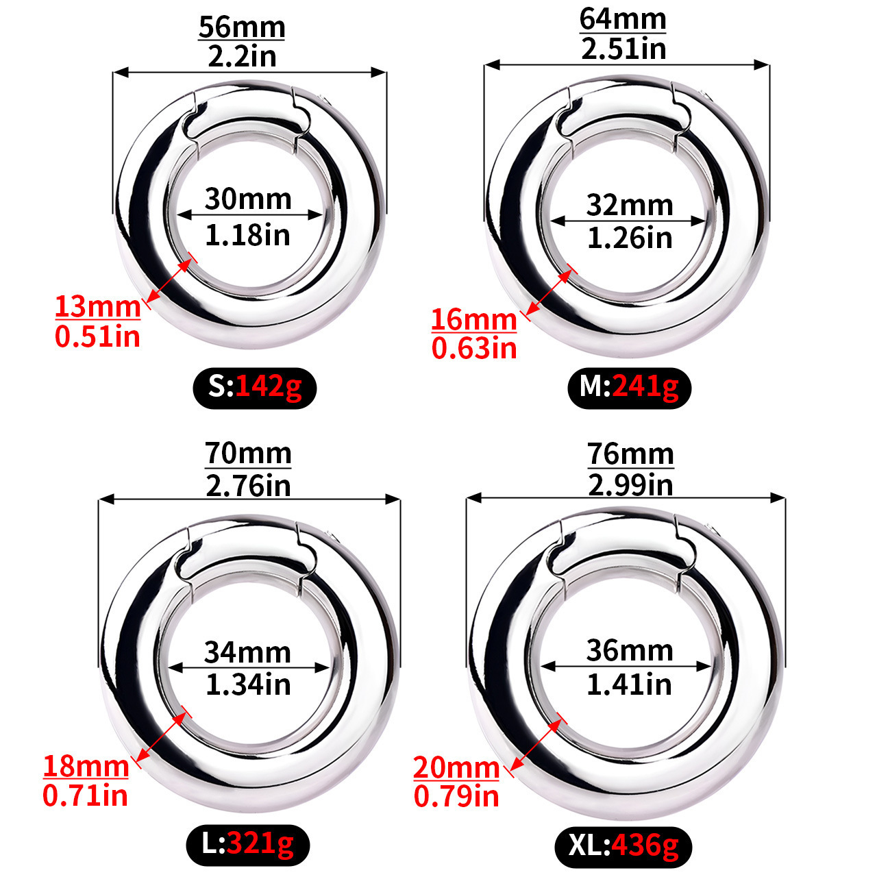 Stainless Steel Locking Cock Ring-WeLovePlugs