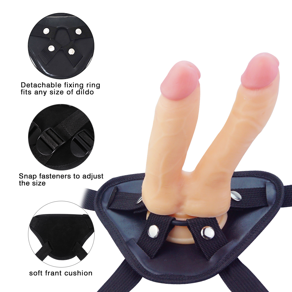 Realistic Suction Cup Double End Strap On Dildo – Wearable & Hands-Free