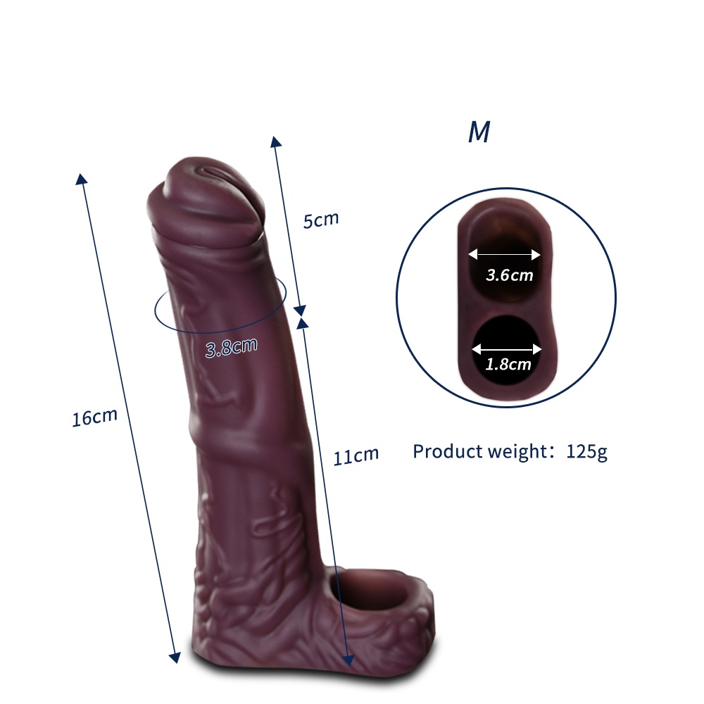 Realistic Dildo Sleeve & Testicle Harness for Enhanced Girth and Length - M - image 2