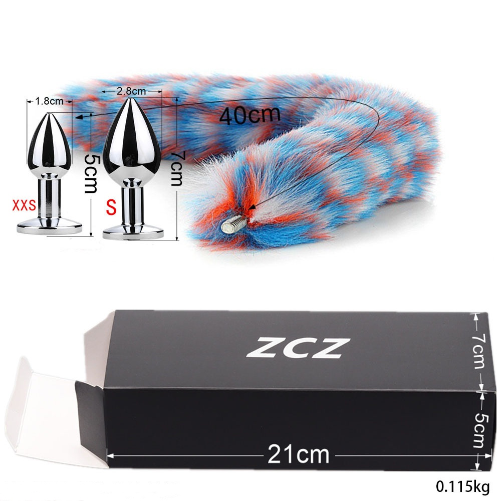 Beginner's Mixcolor Fox Wolf Long Tail Anal Plug 