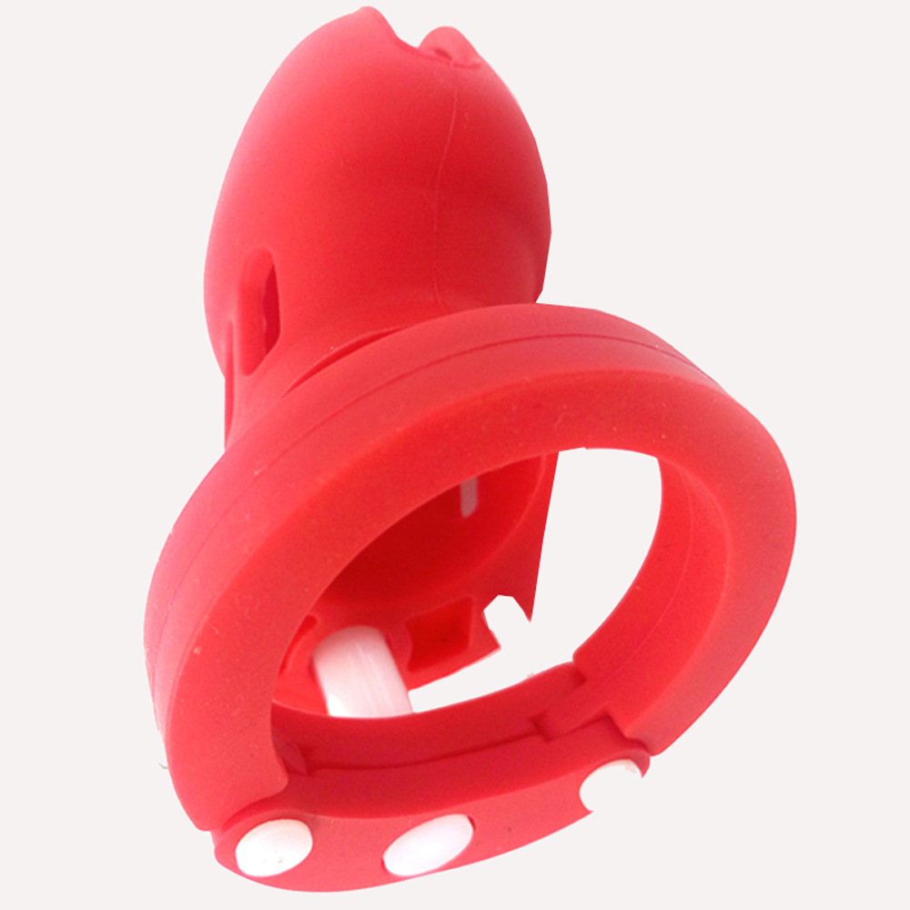 Red Silicone Chastity Cage -WeLovePlugs