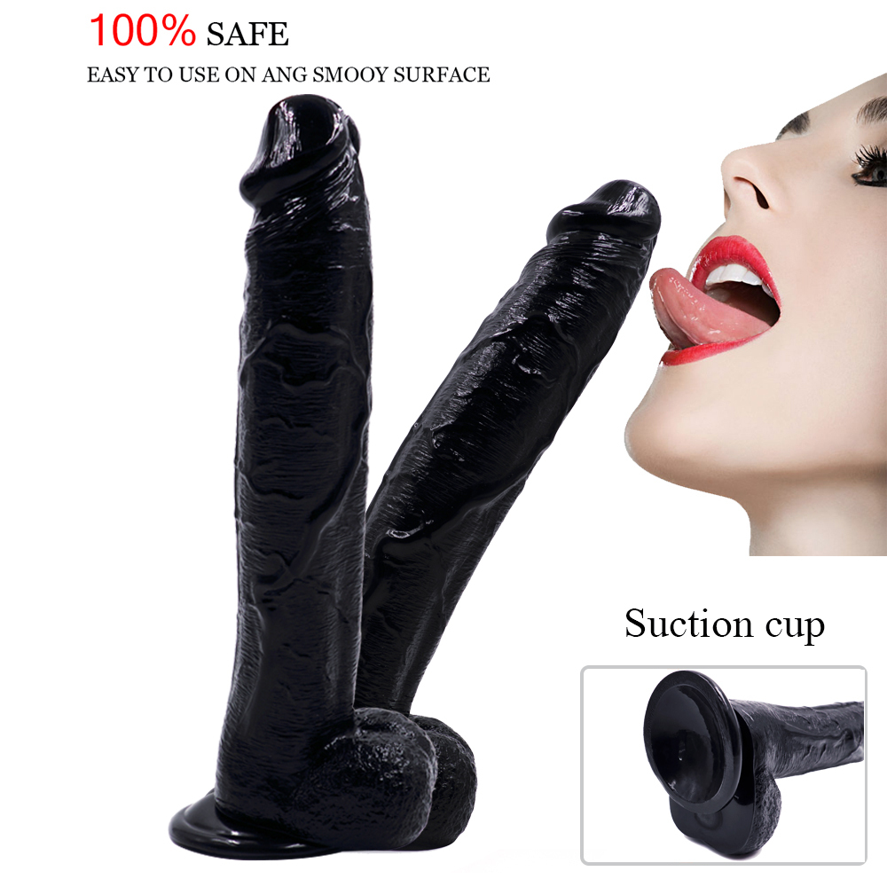 Realistic Silicone Extra Long 12-inches Big Dildo with Balss & Suction Cup