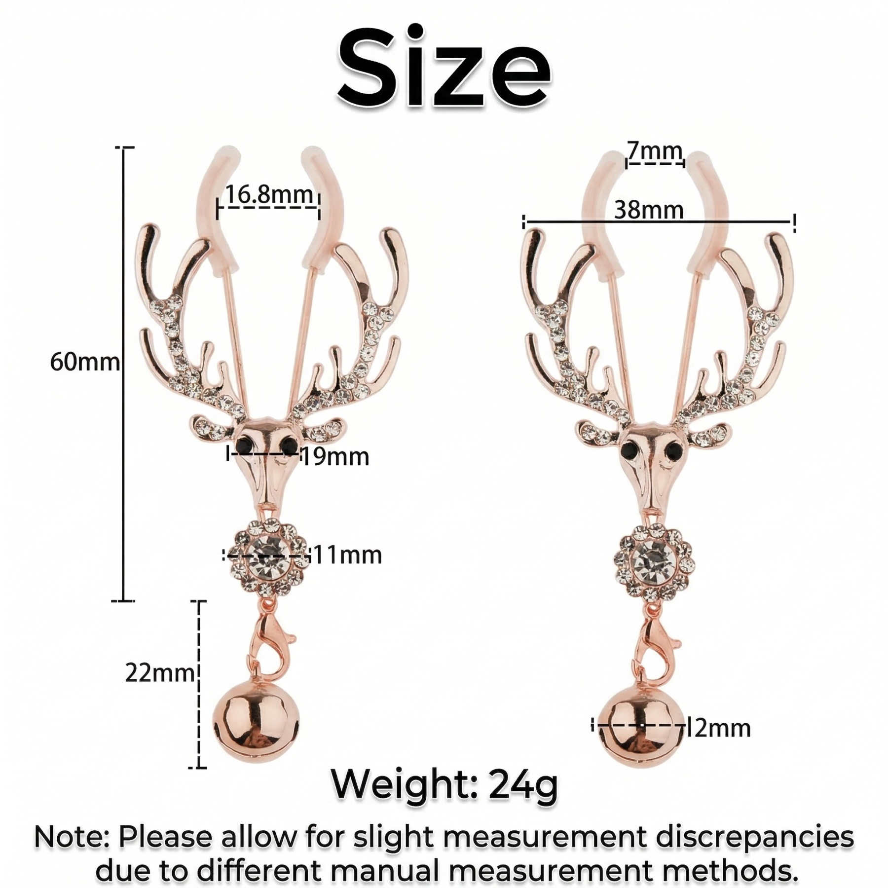 Rose Gold Nipple Clamps with Decorative Charms - image 4