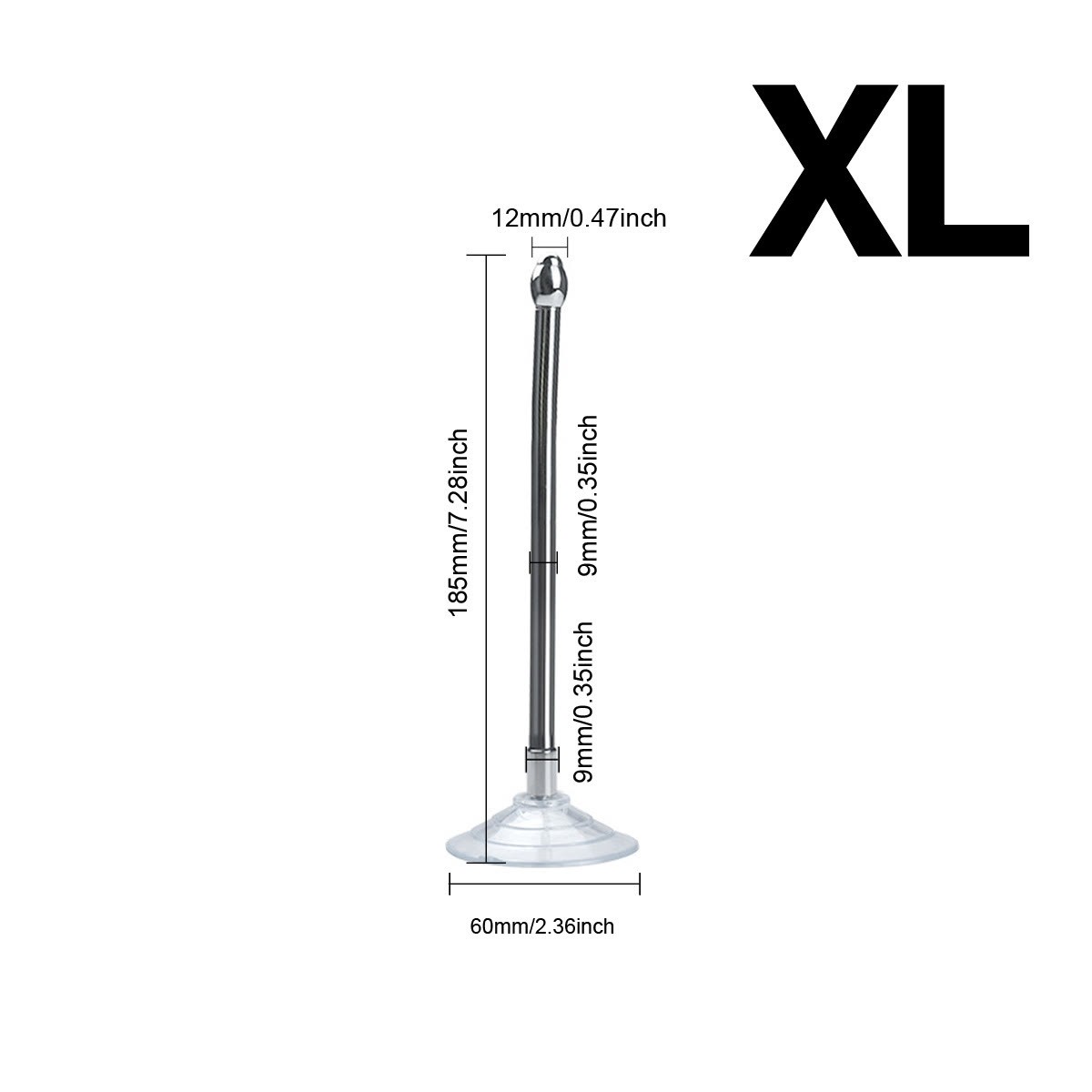 Stainless Steel Urethral Sound with Suction Cup-WeLovePlugs