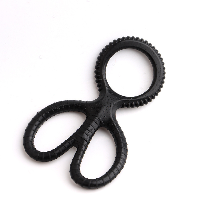 Cock Ring Silicone Scissor Triple Ring Waterproof High Elasticity