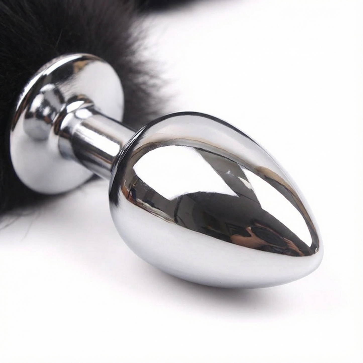 Black Fox Tail Butt Plug • 18.1 Inch Tail - image 5