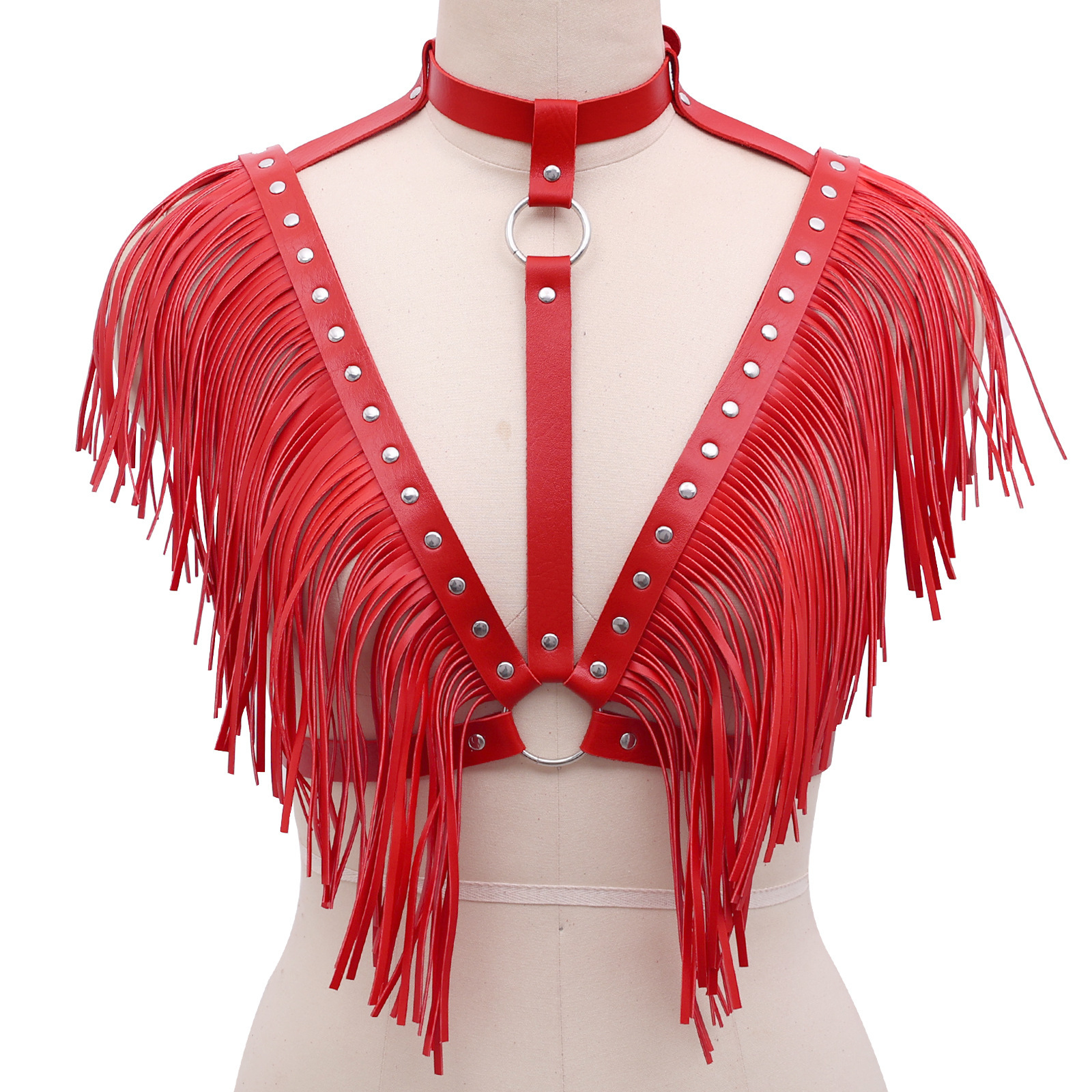 FlexLuxe Adjustable Lingerie Harness Tassel Cape-WeLovePlugs