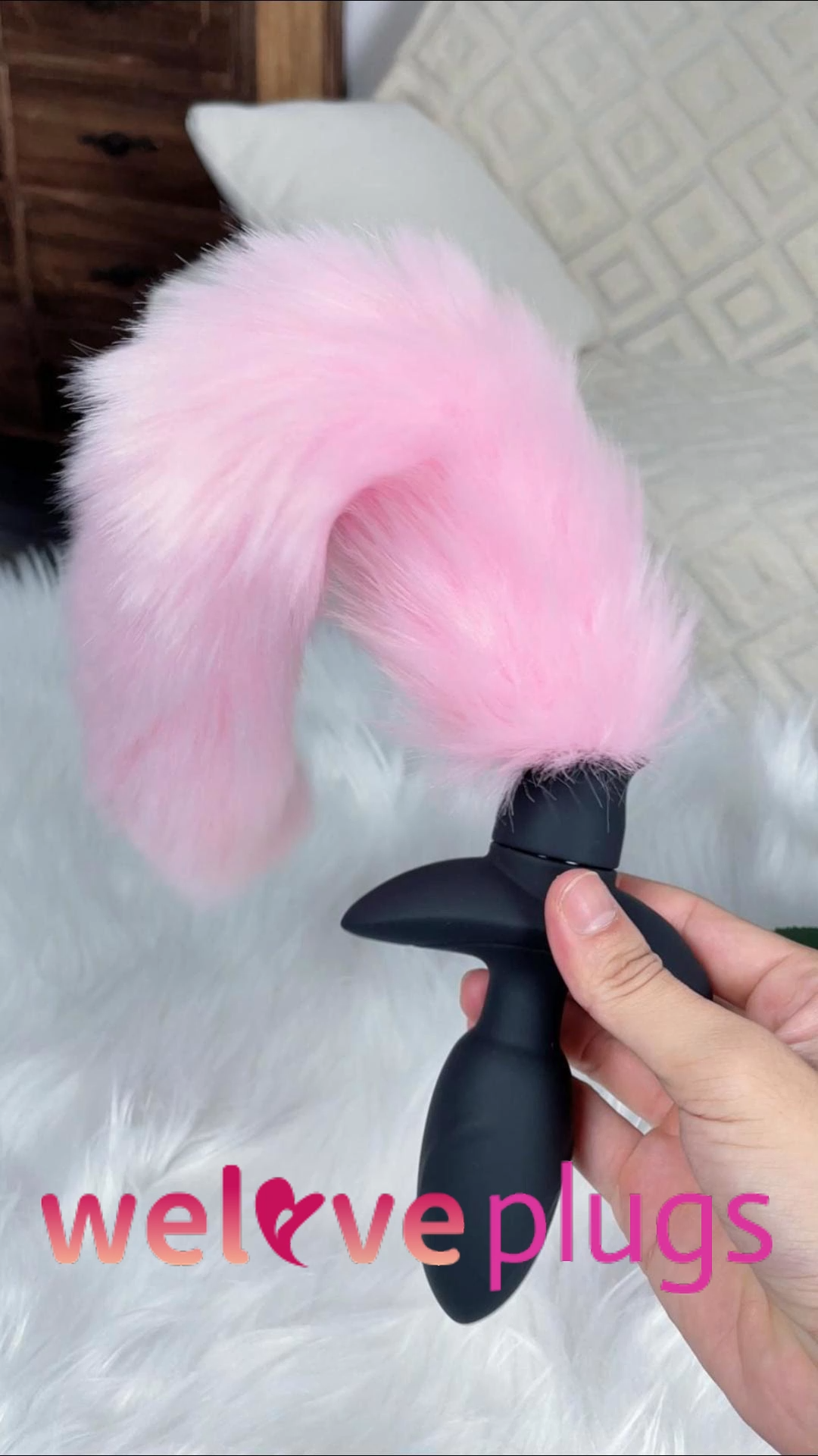 Remote Vibrating Foxy Butt Tail Silicone Anal Plug 