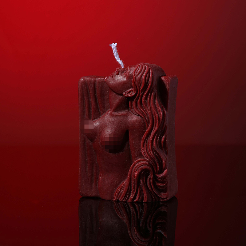 Female Form Sensual Soy Wax Low-temperature Candle - Red - image 4