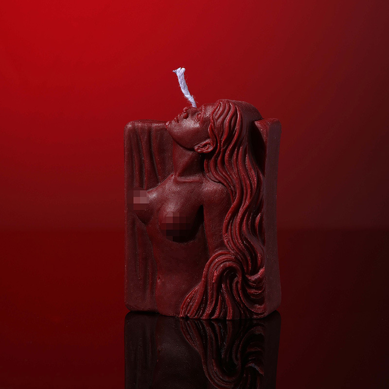 Female Form Sensual Soy Wax Low-temperature Candle - Red - image 4