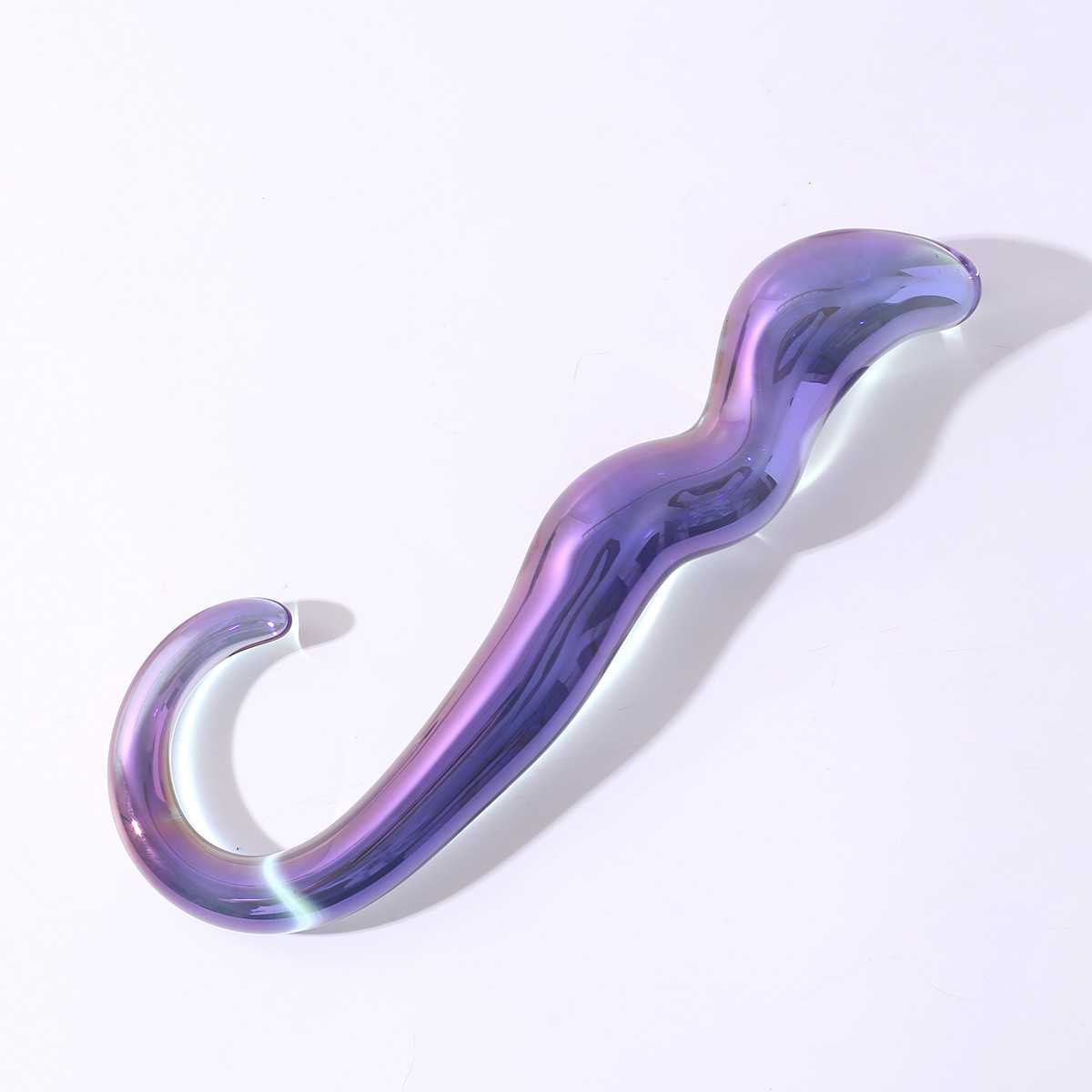 Iridescent Glass G-Spot Dildo Wand – Elegant Body-Safe Butt Plug-WeLovePlugs