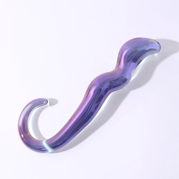 Iridescent Glass G-Spot Dildo Wand – Elegant Body-Safe Butt Plug-WeLovePlugs