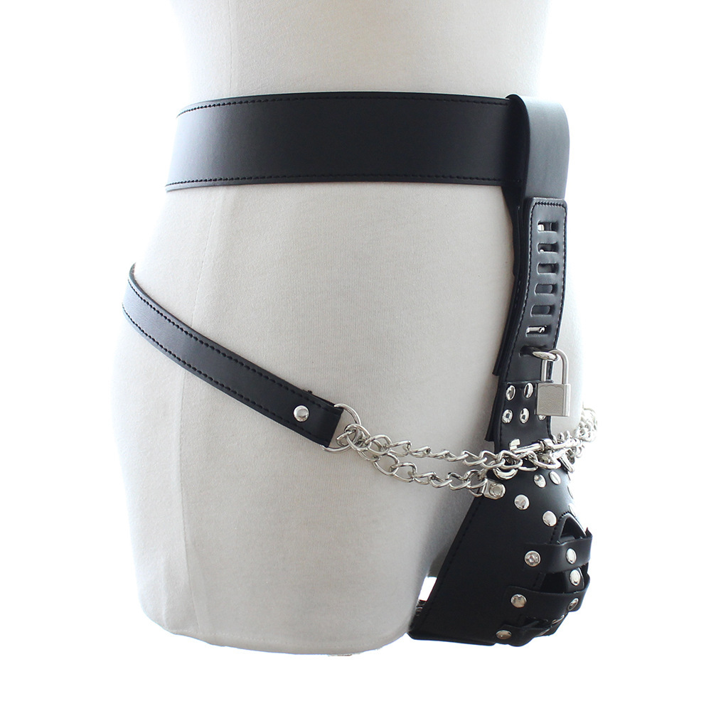 Fancy Dress Spike Male Chastity Belt with Butt Plug