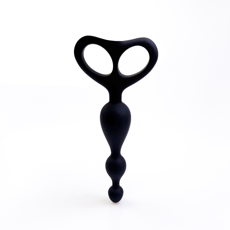 Black Silicone Fist Hold Anal Beads Plug-WeLovePlugs