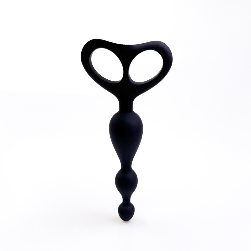 Black Silicone Fist Hold Anal Beads Plug-WeLovePlugs