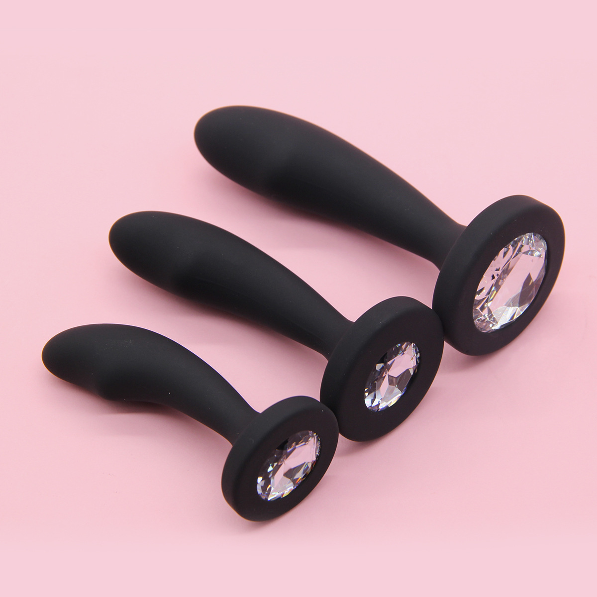 Crystal Base Silicone Anal Butt Plug-WeLovePlugs