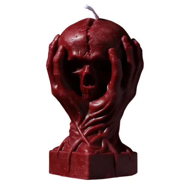 Holding a Skull Sensual Candle – Gothic Low-Temperature - image 3