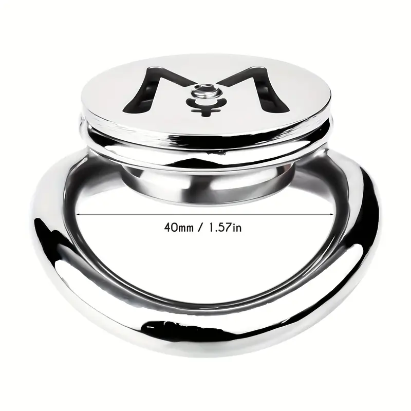 M-shaped Flat Stainless Steel Negative Inverted Chastity Cage Penis Lock Cage-WeLovePlugs