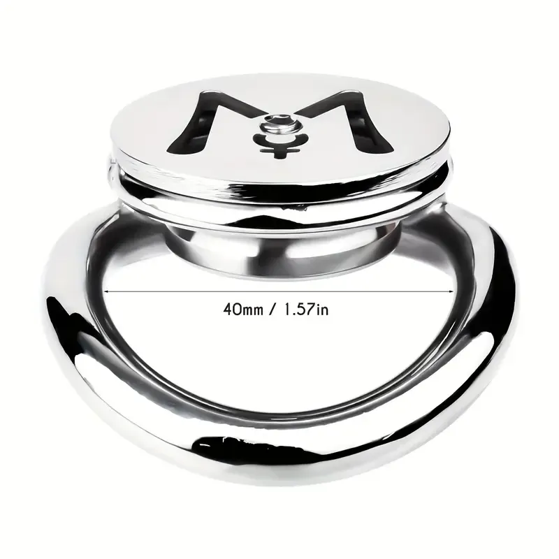 M-shaped Flat Stainless Steel Negative Inverted Chastity Cage Penis Lock Cage-WeLovePlugs