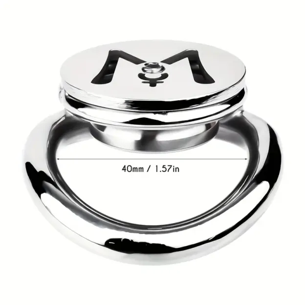 M-shaped Flat Stainless Steel Negative Inverted Chastity Cage Penis Lock Cage-WeLovePlugs