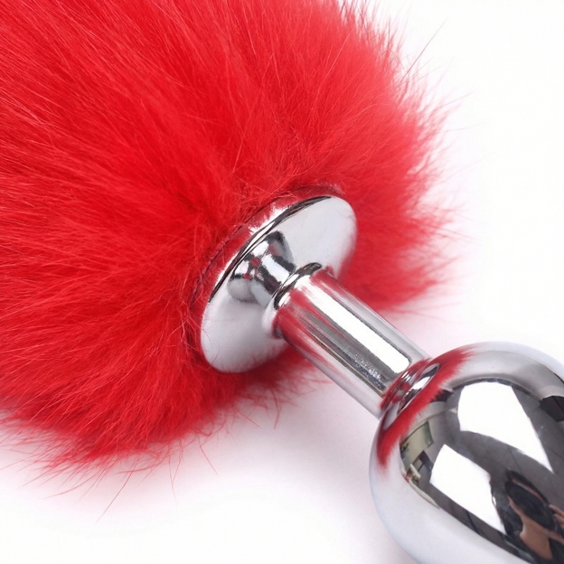 Red Fox Tail Butt Plug • 18.1 Inch Tail - image 2