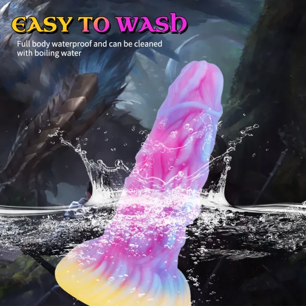 7.08'' Fantasy Monster Dildo with Multi-Texture Design & Glow-in-the-Dark Effect - image 5