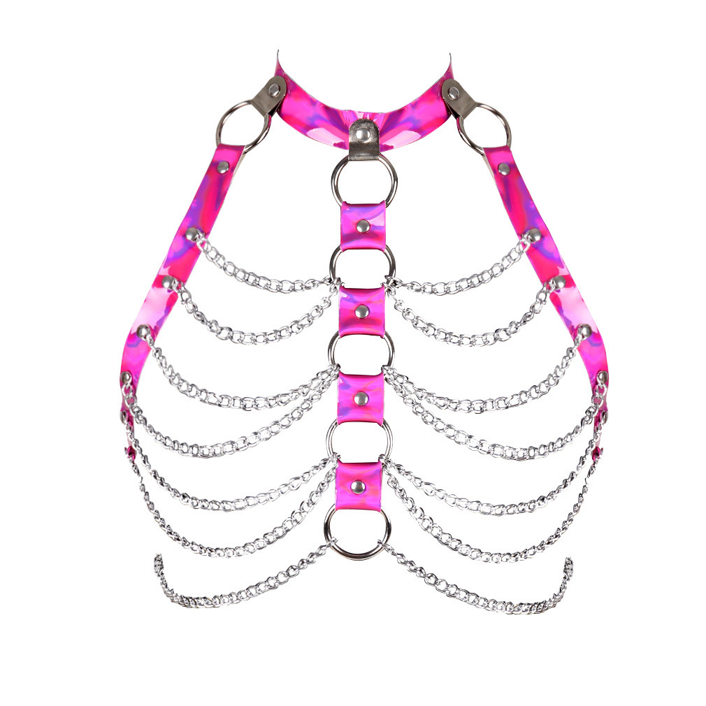 Laser-Cut Body Chain Harness Lingerie