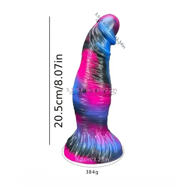 8.07" Ultra-Soft Monster Silicone Knot Dildo with Suction Cup Base