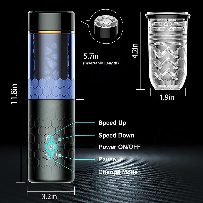 10 Thrusting Spinning Telescopic Rotating Masturbator Cup -WeLovePlugs