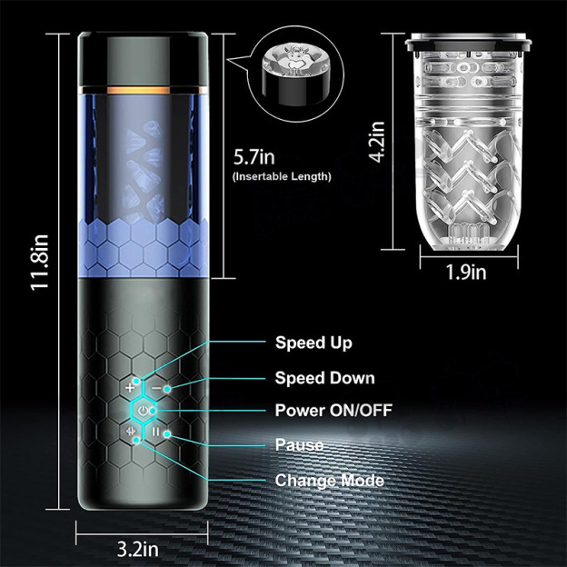 10 Thrusting Spinning Telescopic Rotating Masturbator Cup -WeLovePlugs