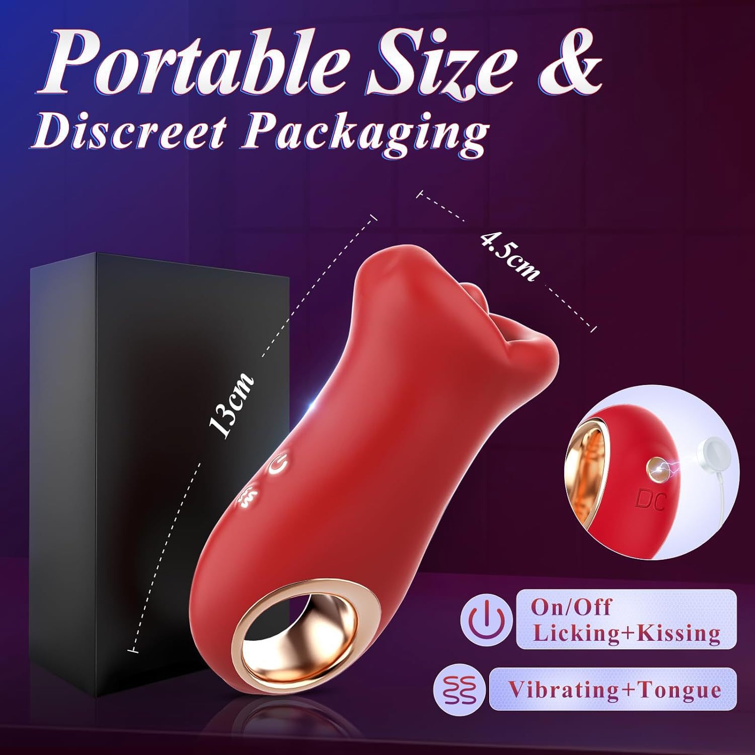 360° Triple-Action Rose Vibrator Tongue Licking Rose Toy-WeLovePlugs