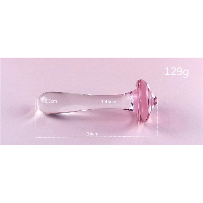 Clear Glass Anal Dildo with Pink Gem – Hypoallergenic & Smooth-WeLovePlugs