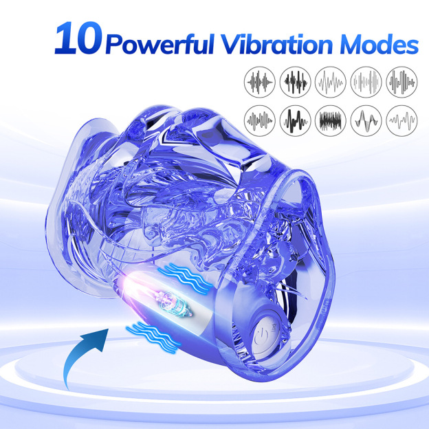 Open-Ended Male Stroker with 3D Beaded Penis Sleeve – Manual & Vibrating Versions Available