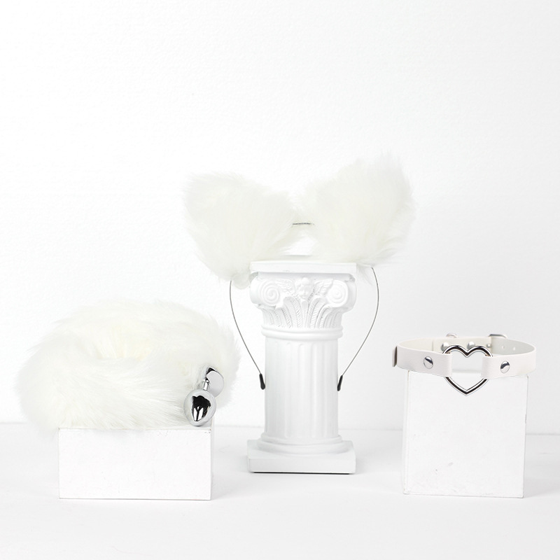 Three-piece Fox Tail Costume Set - White - image 2