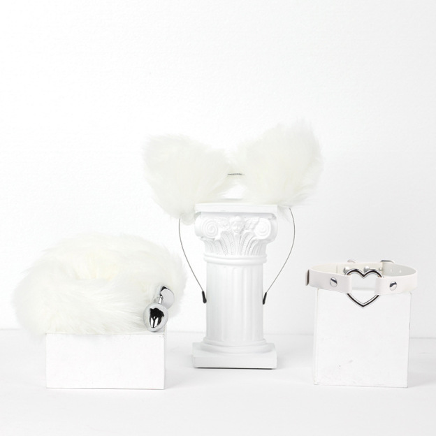 Three-piece Fox Tail Costume Set - White - image 2