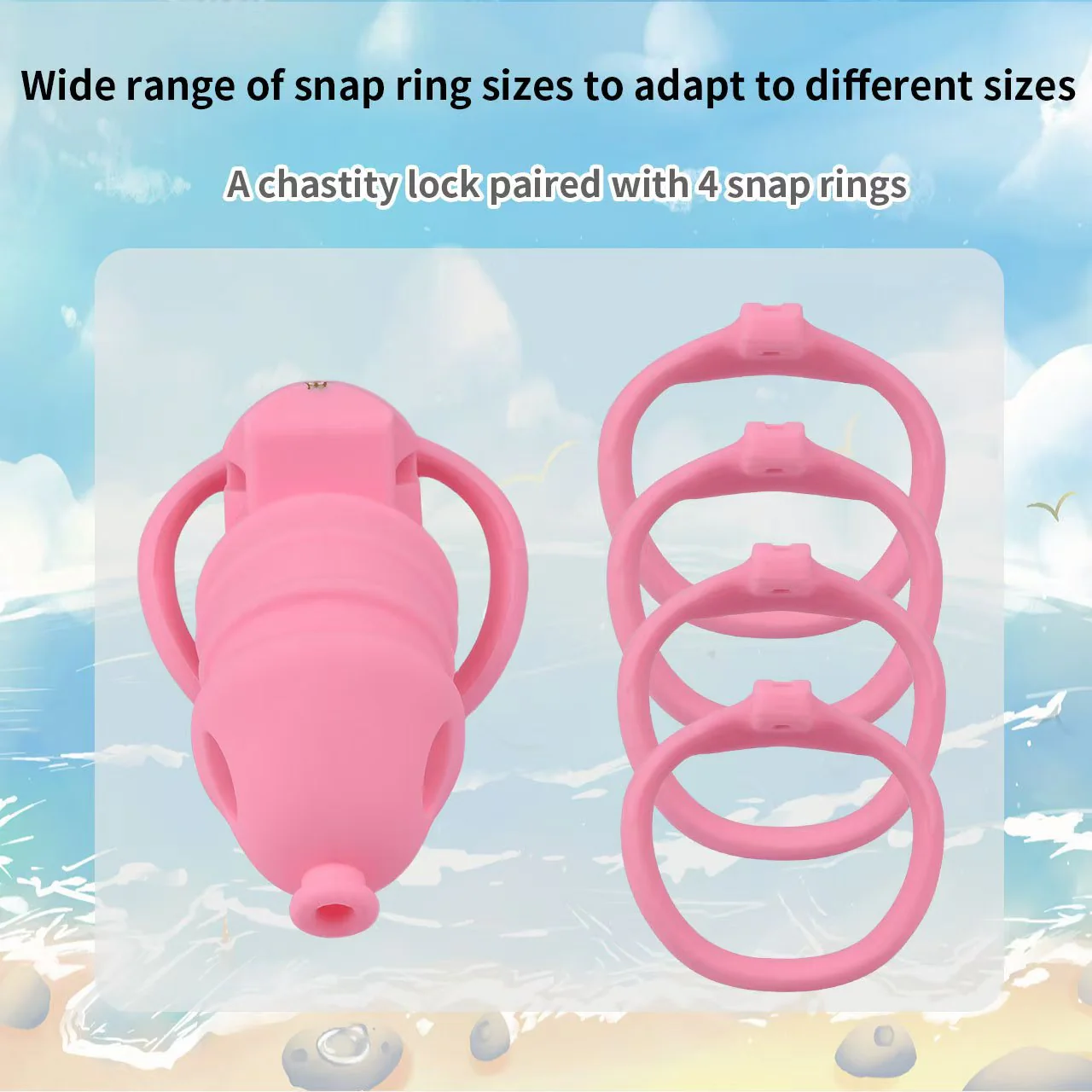 Premium Silicone Chastity Cage with Urethral Tube-WeLovePlugs
