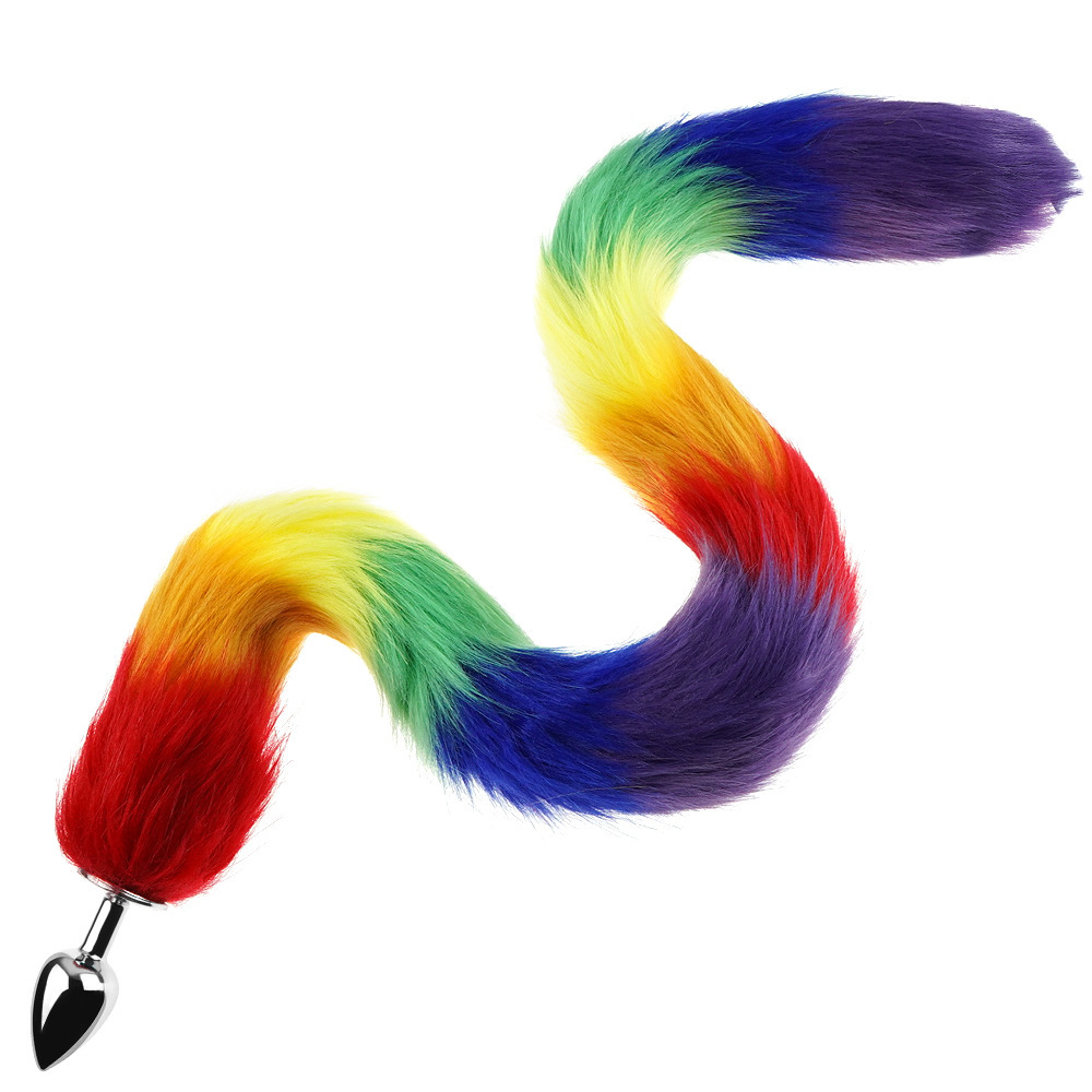 26.38'' Slim Fox Tail Butt Plug – 1.10'' - Multicolor - image 4