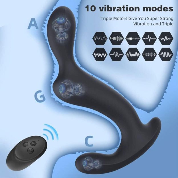 10-Mode Triple-Point Prostate Massager with Remote - image 2