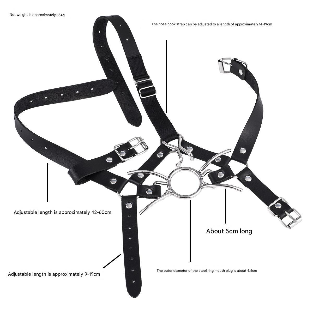 BDSM Spider Ring Gag With Head Slave Harness Nose Hook Flirting Mouth Gags-WeLovePlugs