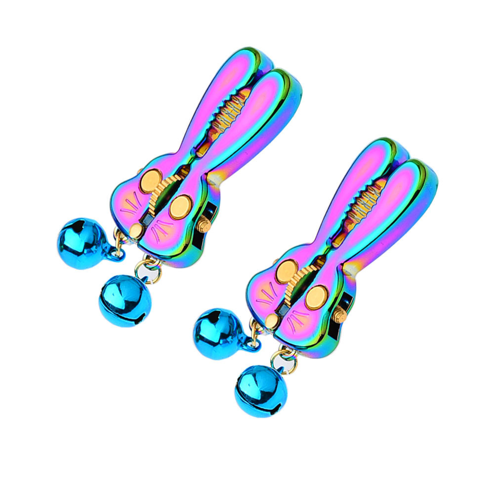 Adjustable Bunny Nipple Clamps – Sensory Play with Bells & BDSM Gear Control-WeLovePlugs